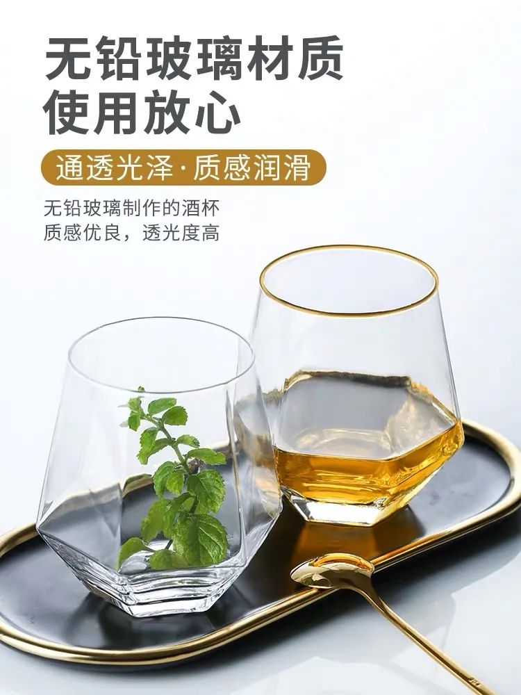 【全国到家】【李佳琦推荐款|ins风简约玻璃杯|颜色爆表居家必备】仅25.9元起抢门市价59.9元的摩登主妇同款玻璃杯/六棱杯4个!透明、炫彩、描金、琥珀、烟灰多色可选,离子电镀工艺,食品级标准,满满北欧风!做工细腻,不褪色超安全,一杯多用,它更懂你的生活~